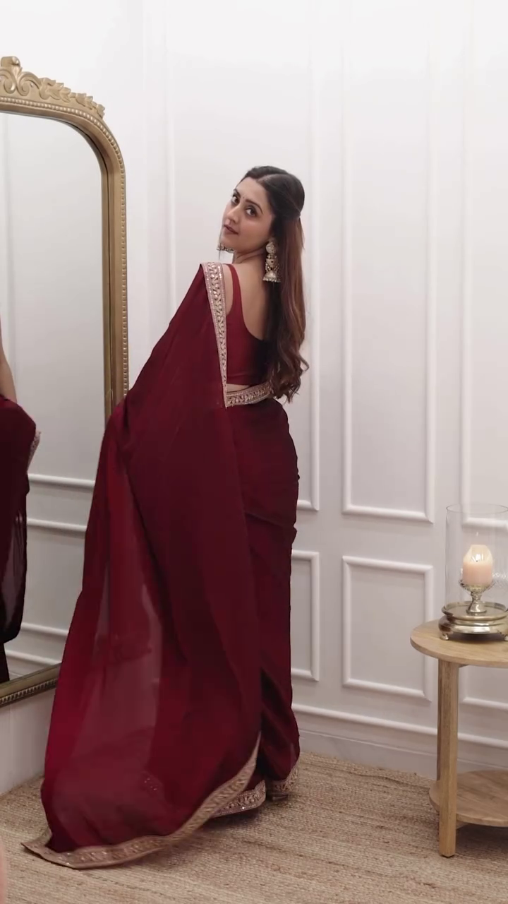 ✨ Regal Maroon Zari-Embroidered Saree – Royal Heritage Luxe Edition ✨