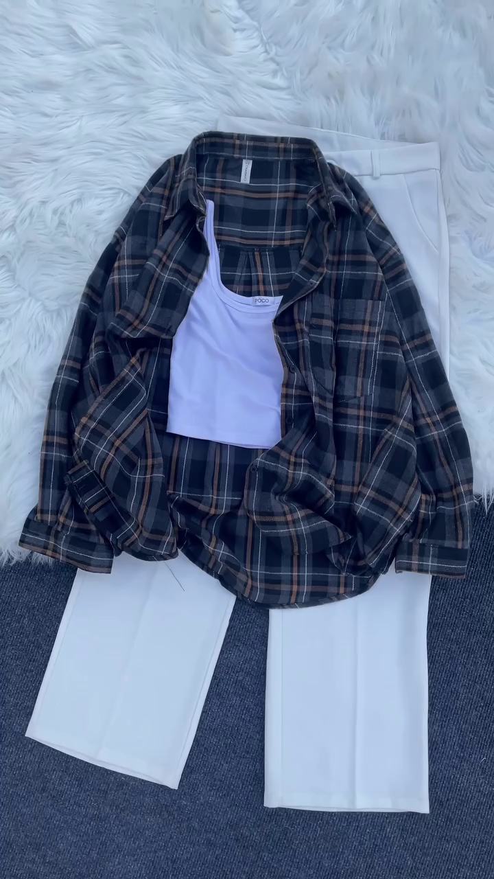 ✨ Urban Plaid Chic Shirt Set – Casual Trendy Streetwear Edition ✨ A stylish everyday outfit designed for comfort, versatility, and effortlessly cool fashion vibes. 🖤💚✨
