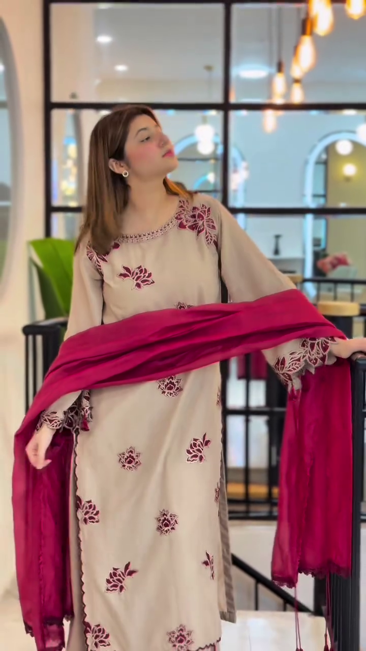✨“Royal Blossom Embroidered Suit Set – Premium Elegance Edit”✨
