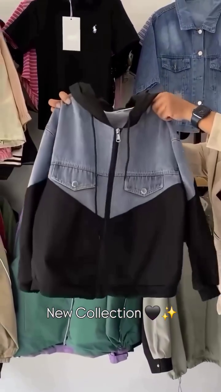 ✨ Denim Fusion Hooded Zip-Up – Trendy, Street-Smart & Ultra-Comfortable ✨