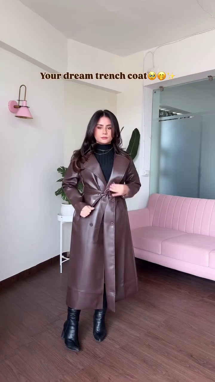 🤎✨ “Luxury Faux-Leather Trench Coat – Your Dream Winter Statement Piece!” ✨🤎  Bold • Elegant • Premium • Available in XXS–XXL & Multiple Colours/Designs