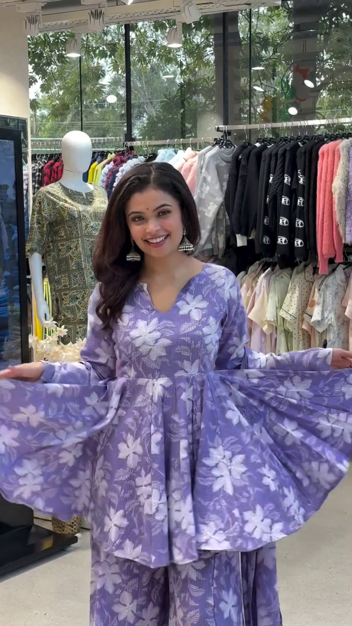💜 Lavender Bloom Flare Co-Ord Set – Graceful Festive Elegance Collection ✨🌸