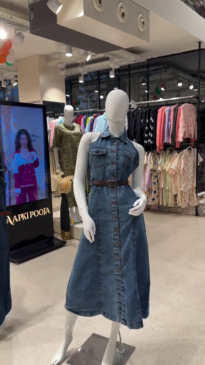 💙 Denim Grace Belted Midi Dress – Timeless Chic Collection ✨👗