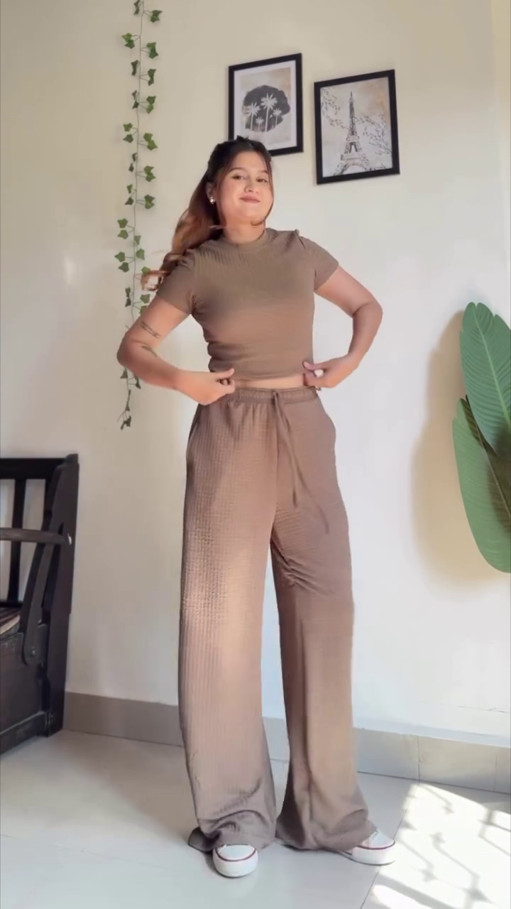 🤎 Cocoa Chic Ribbed Co-Ord Set – Effortless Lounge Luxe Collection ✨