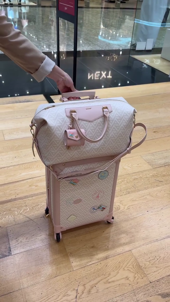 ✈️ Blush Voyage Luxe Trolley & Duffle Set – Travel in Style 💕