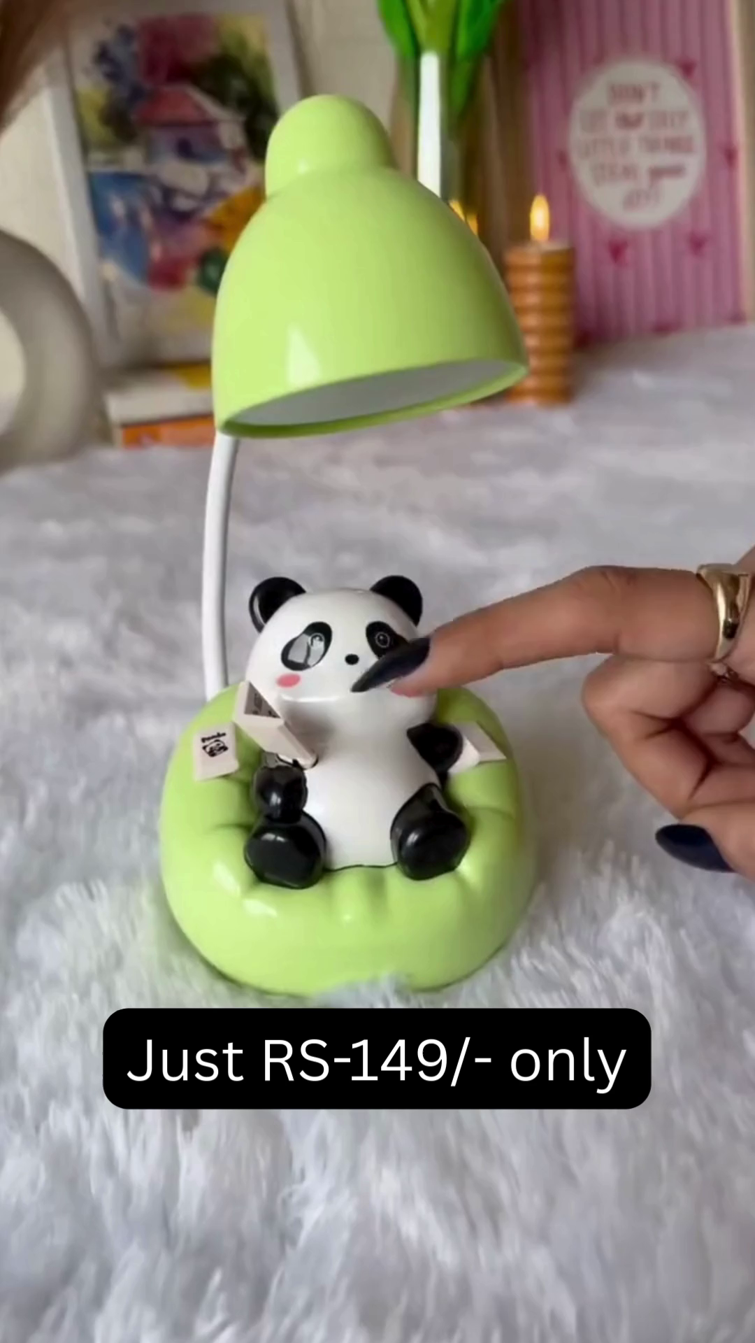 🐼✨ Panda Glow Mini Table Lamp – Cute Cozy Night Companion 💚