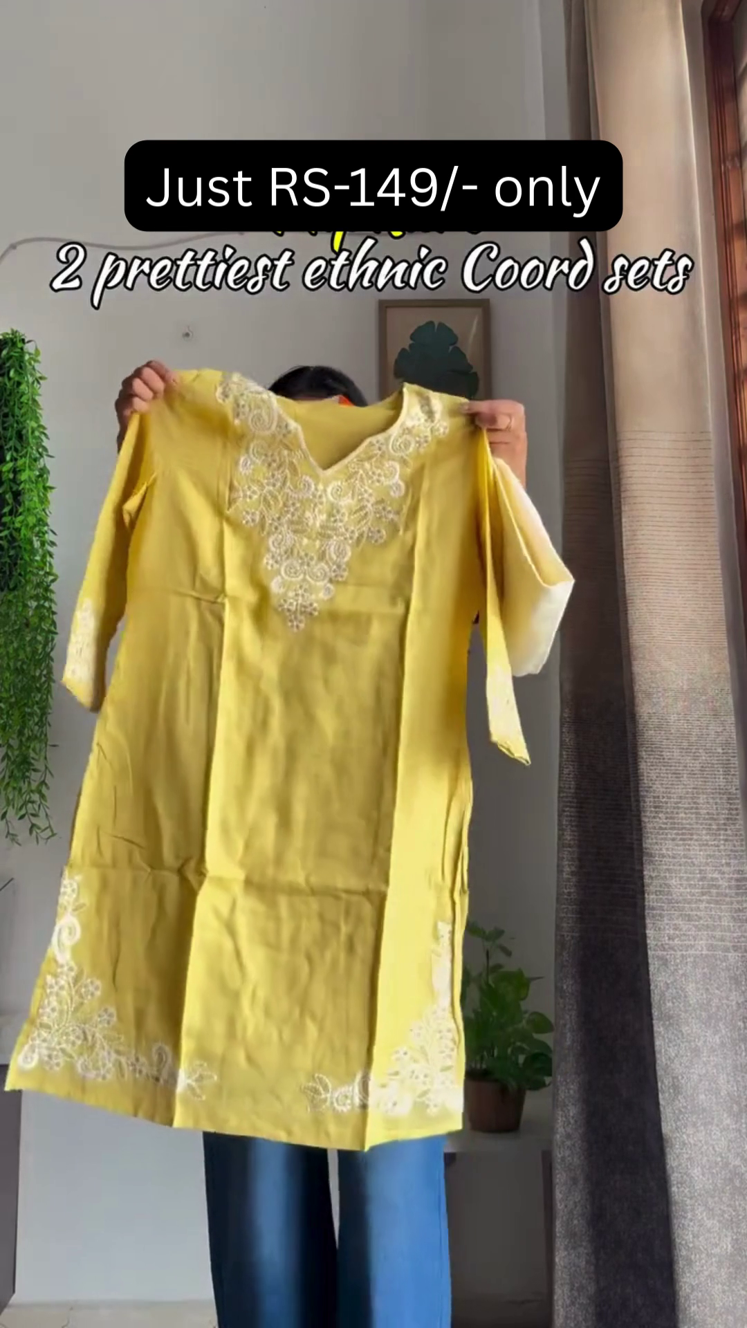 🌼 Sunshine Grace Embroidered Kurta Set – Effortless Ethnic Charm 💛