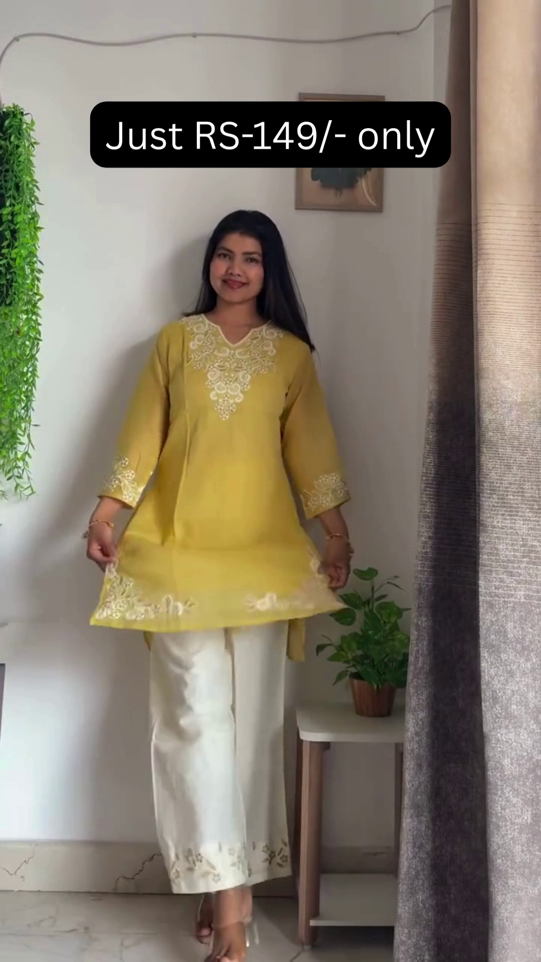 🌼 Sunshine Grace Embroidered Kurta Set – Effortless Ethnic Charm 💛