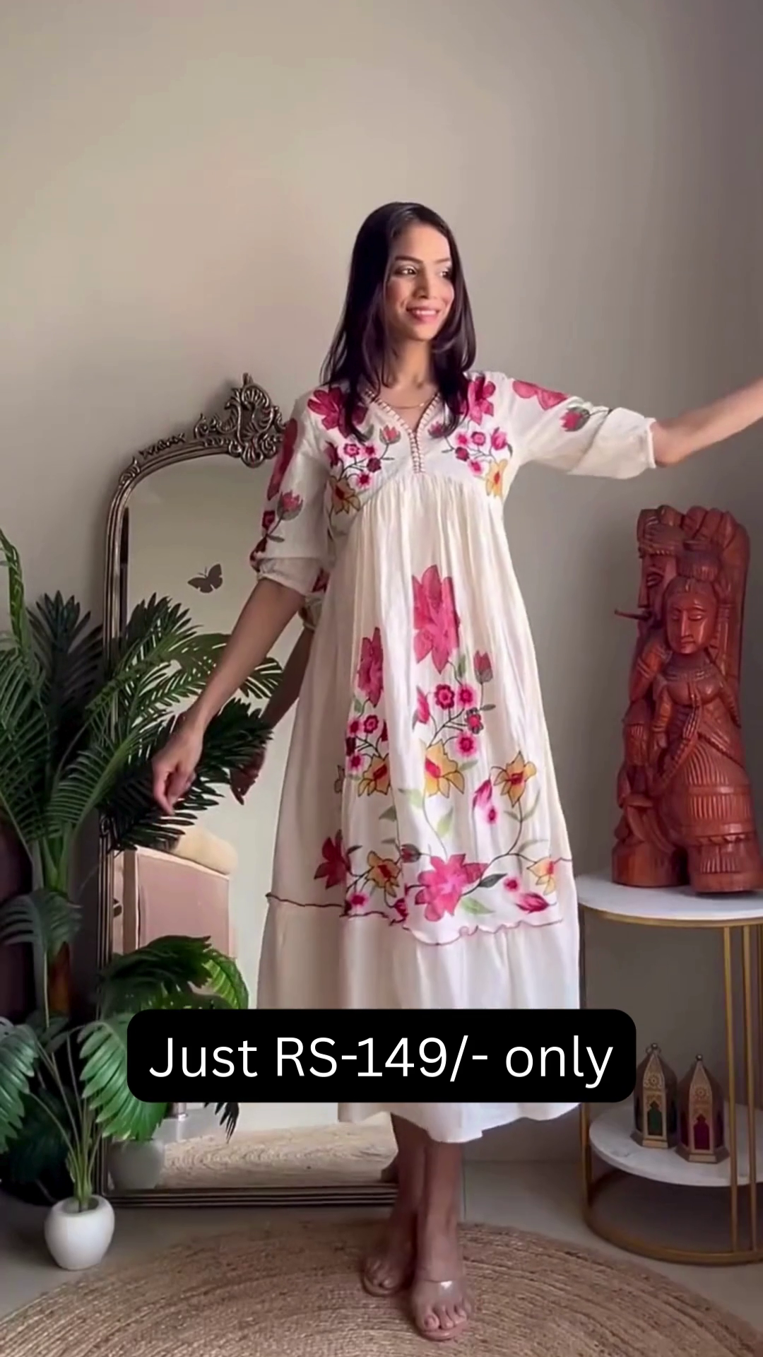 🌸 Blossom Breeze Floral Midi Dress – Soft Elegance in Every Twirl ✨