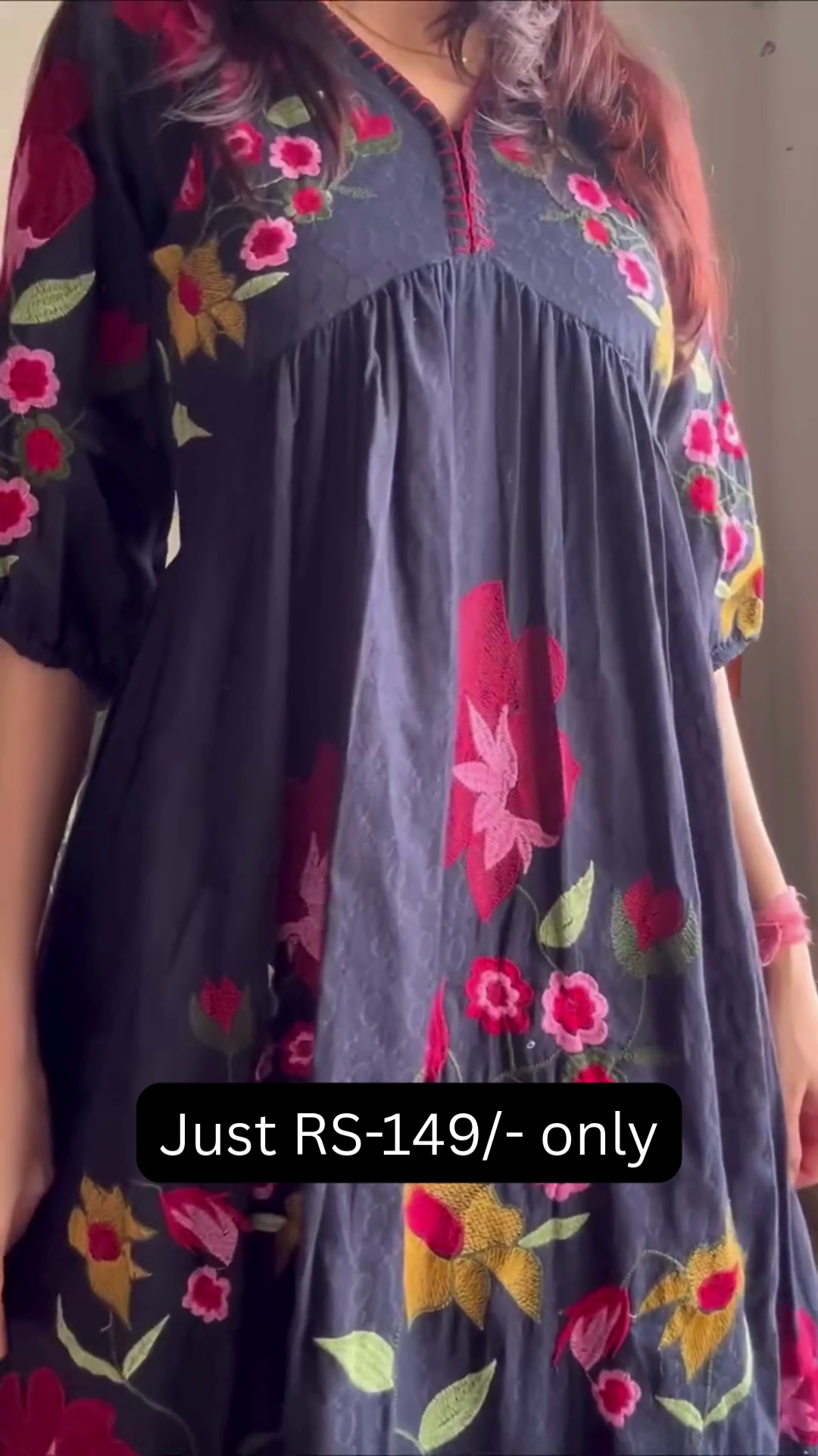🌺 Midnight Bloom Floral Midi Dress – Effortless Grace