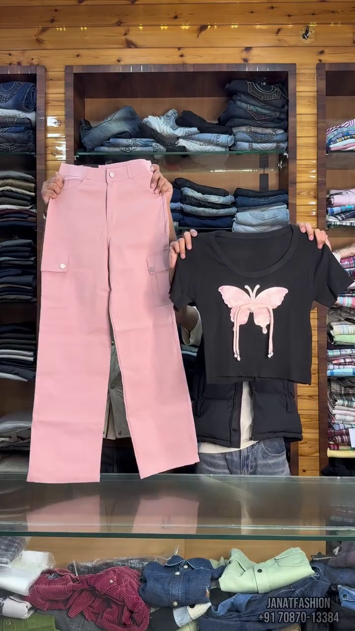 🦋 Blush Butterfly Cargo Co-Ord Set – Trendy Street Style Statement 💕