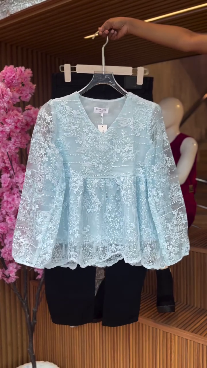 💎 Celeste Bloom Lace Peplum Top – Premium Embroidered Elegance | XXS–XXL | Multi-Color & Design Collection 🌸✨