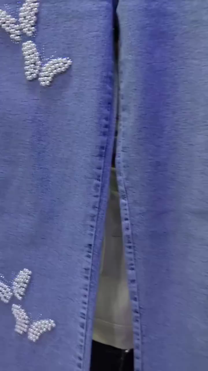 🦋 Pearl Flutter Denim Pants – Embellished Butterfly Wide-Leg Jeans | XXS–XXL ✨💙