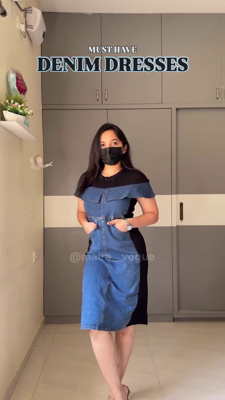 👗💙 Urban Chic Two-Tone Denim Midi Dress – Must-Have Everyday Statement | XXS–XXL
