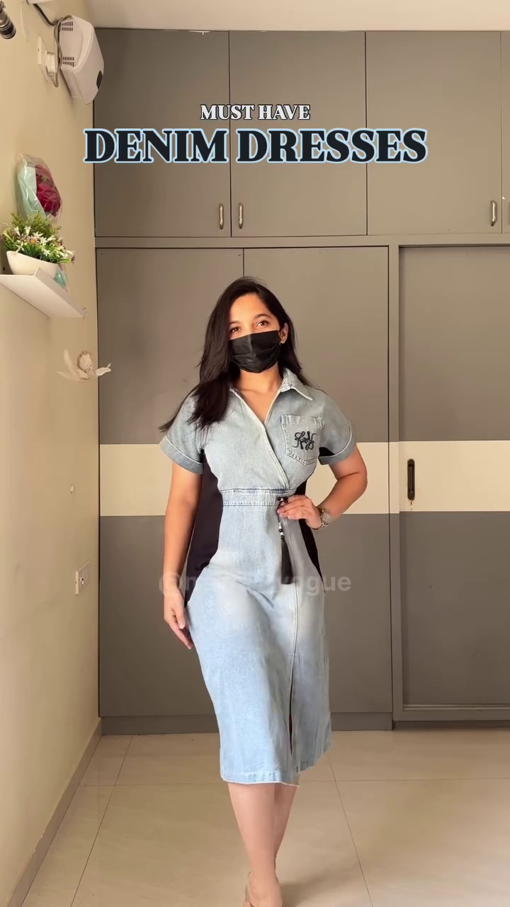 👗💙 Urban Chic Two-Tone Denim Midi Dress – Must-Have Everyday Statement | XXS–XXL