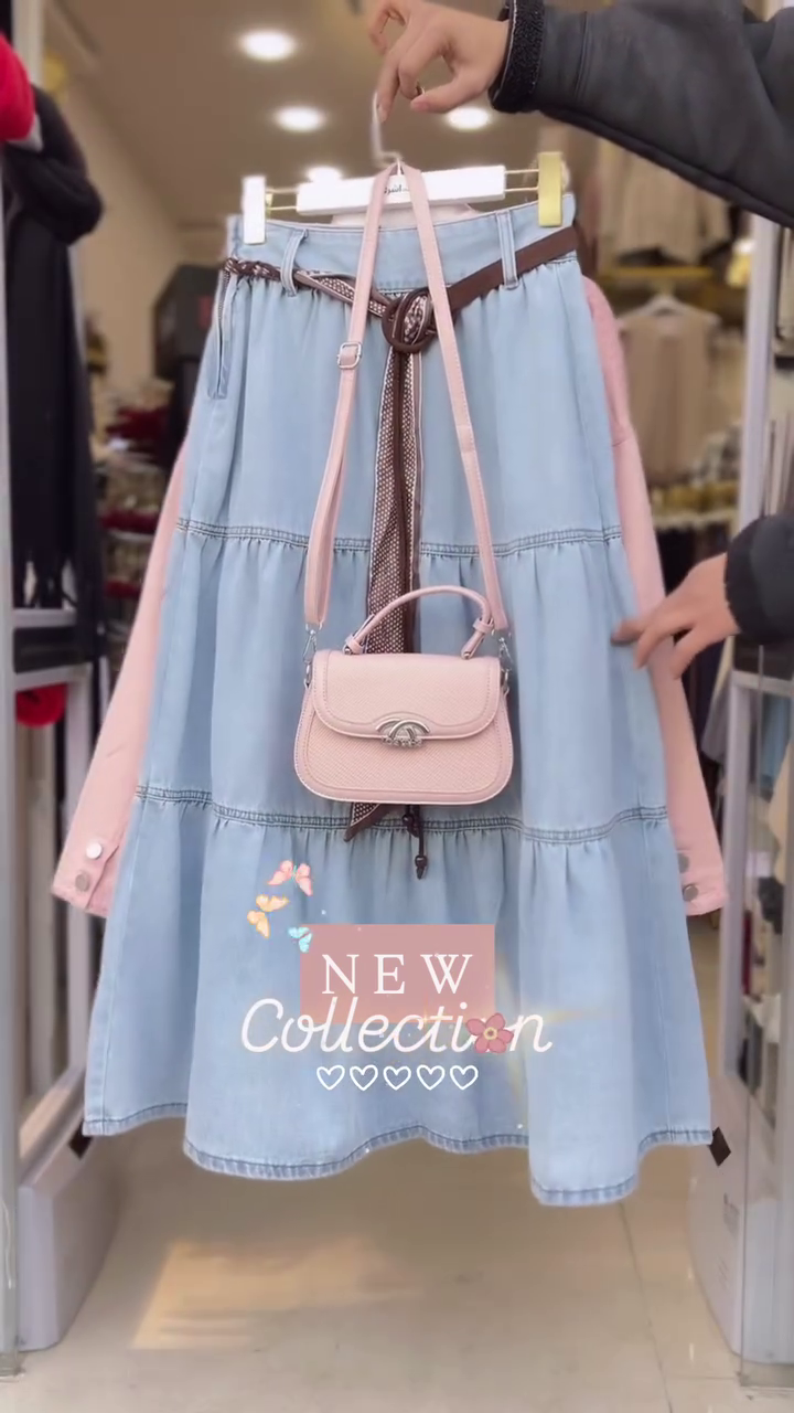 🌸 Blush Breeze Layered Jacket & Denim Dress Set – Soft Chic Everyday Co-Ord | XXS–XXL 💕