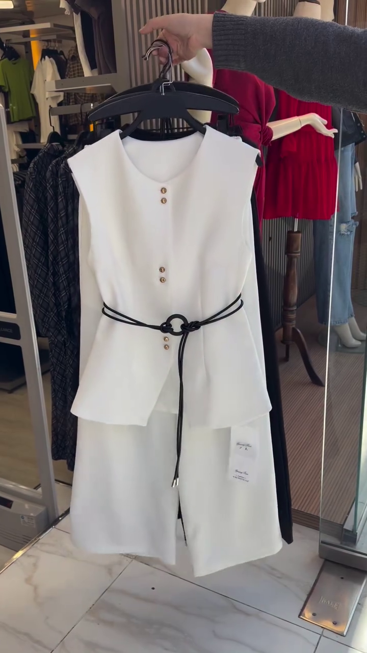 🤍 Ivory Luxe Buttoned Vest & Wide-Leg Co-Ord Set – Minimal Chic Elegance | XXS–XXL ✨