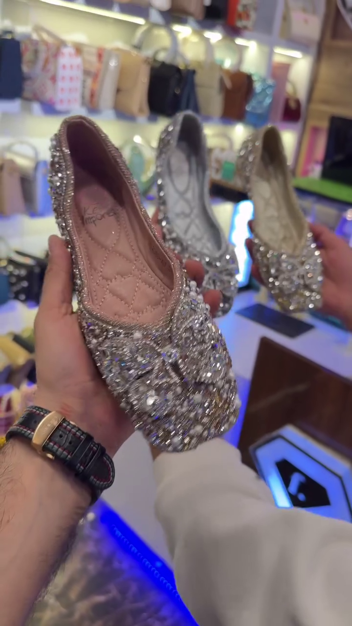 ✨ Crystal Bow Luxury Ballet Flats – Elegant Rhinestone Party Shoes 👠💎