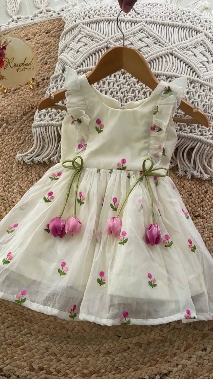 🌸 Little Rose Garden Party Dress – Princess Floral Collection