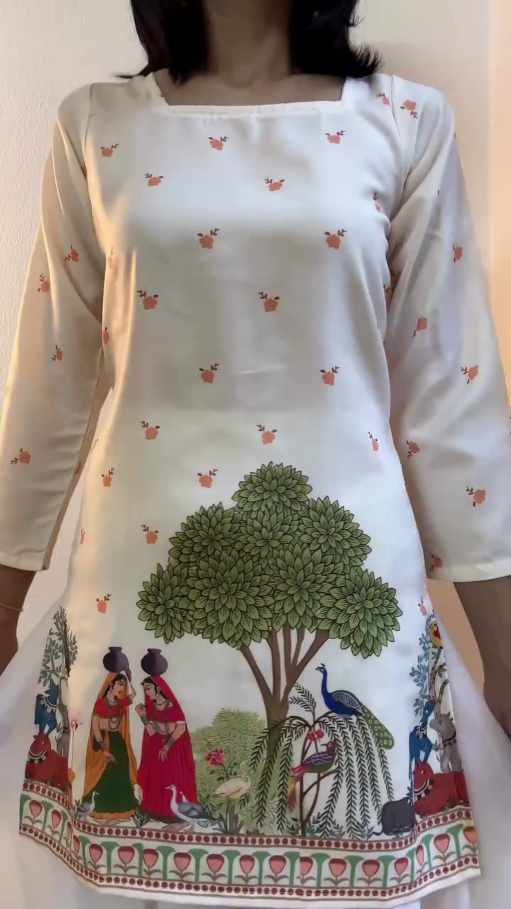 Heritage Charm Printed Kurti ✨ | Ethnic Story Art Straight Kurta (XXS–XXL, Multiple Colors & Designs)