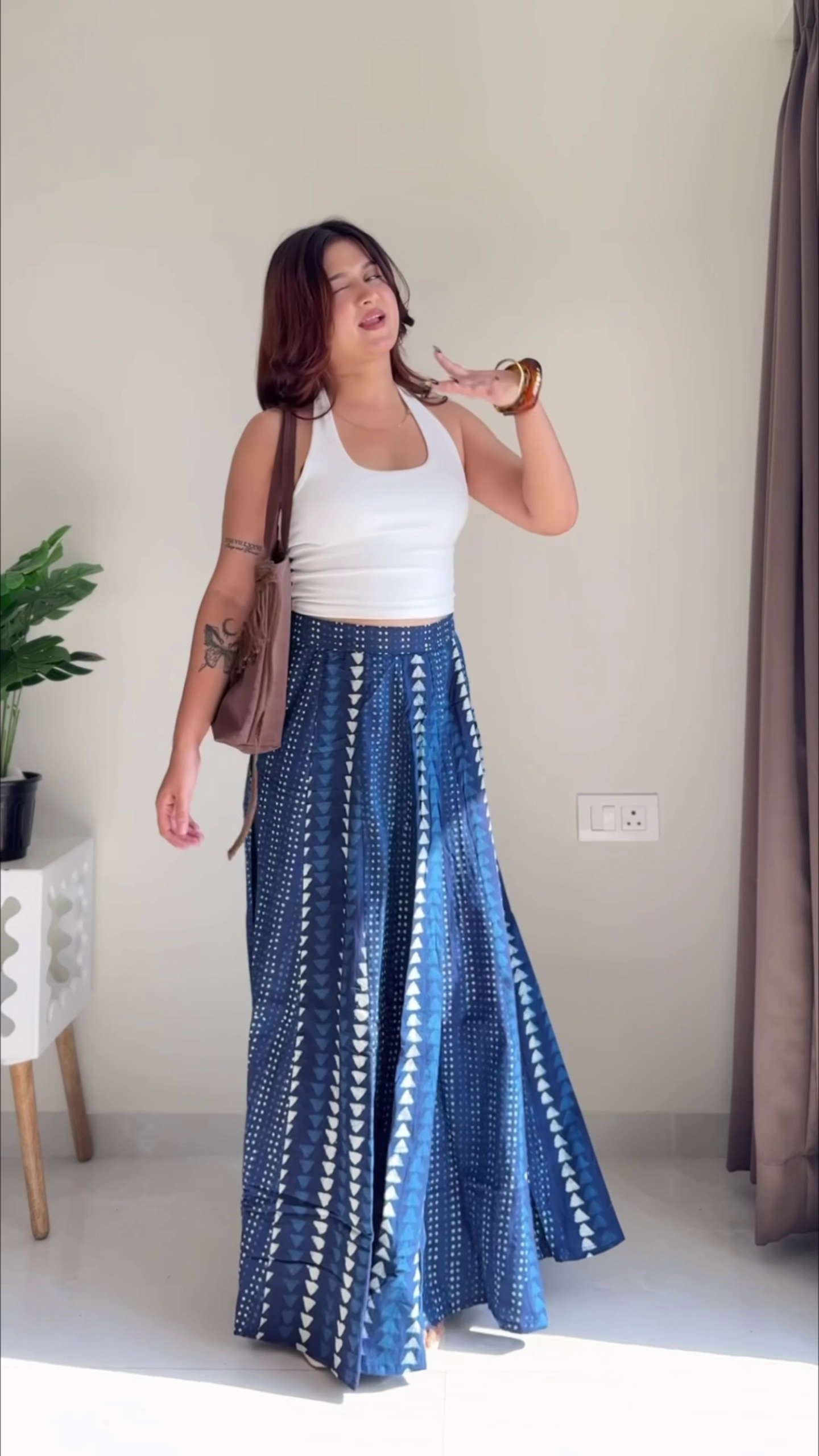 Indigo Flow Palazzo Pants ✨ | High-Waist Printed Wide-Leg Trousers (XXS–XXL, Multiple Colors & Designs)