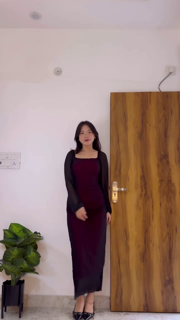 Midnight Wine Layered Bodycon Dress ✨ | Sheer Sleeve Elegant Maxi Dress (XXS–XXL, Multiple Colors & Designs)