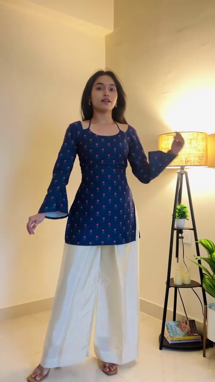 Midnight Charm Printed Kurti Set ✨ |  Bell Sleeve Kurti with Flowy Pants (XXS–XXL, Multi-Design Collection)