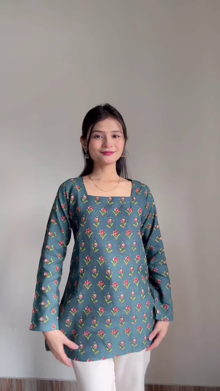 🌸 Pink Aura Printed Kurta Top – Everyday Elegance Collection 🌸