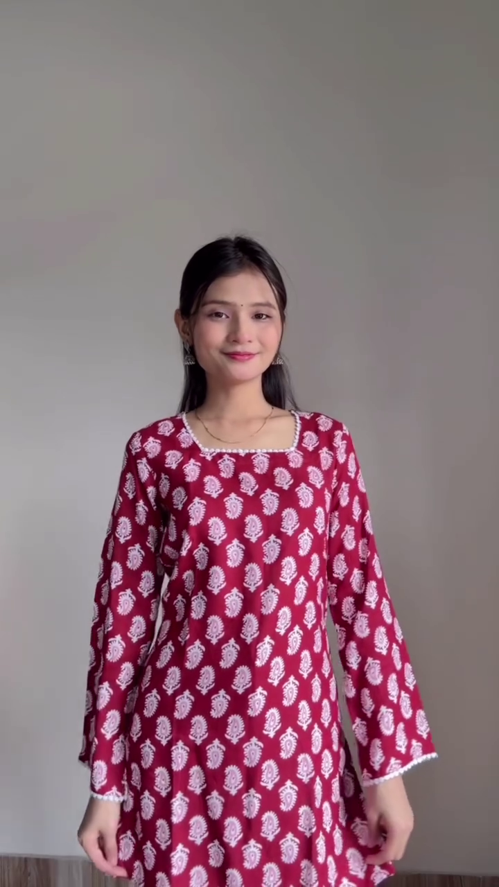 🌸 Pink Aura Printed Kurta Top – Everyday Elegance Collection 🌸