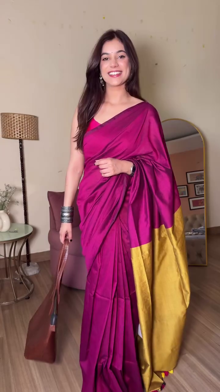 Royal Cocoa Silk Saree 🤎✨ | Elegant Draped Classic with Luxe Shine