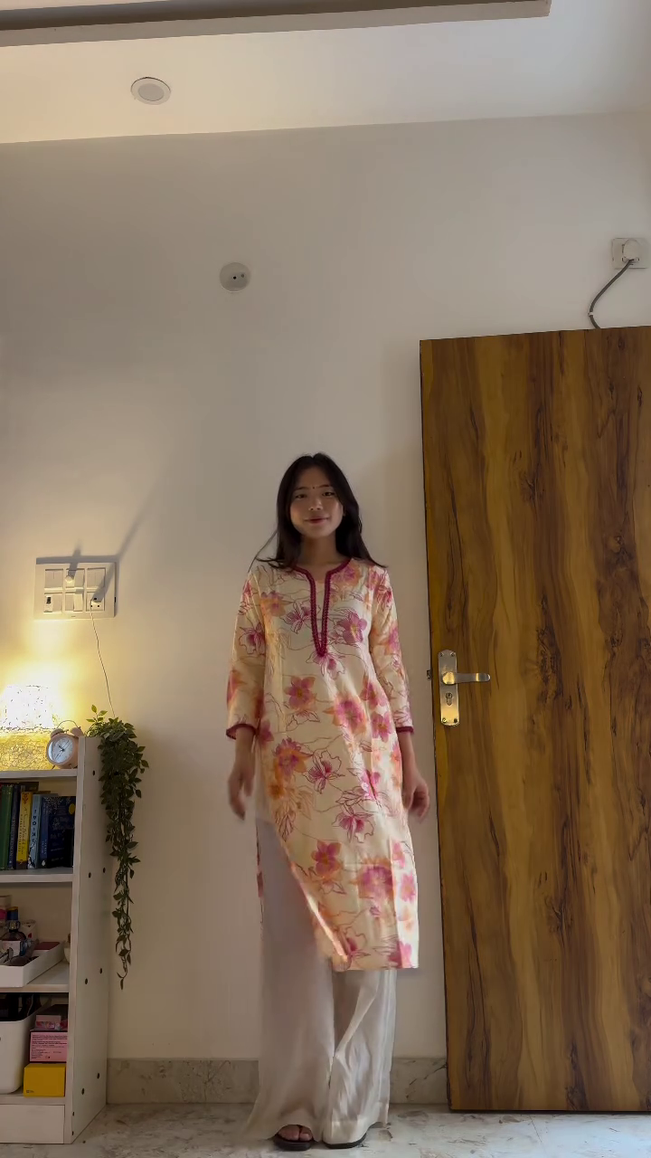 “Indigo Bloom Kurta Set 💙✨ | Elegant Printed Kurta with Palazzo Pants”