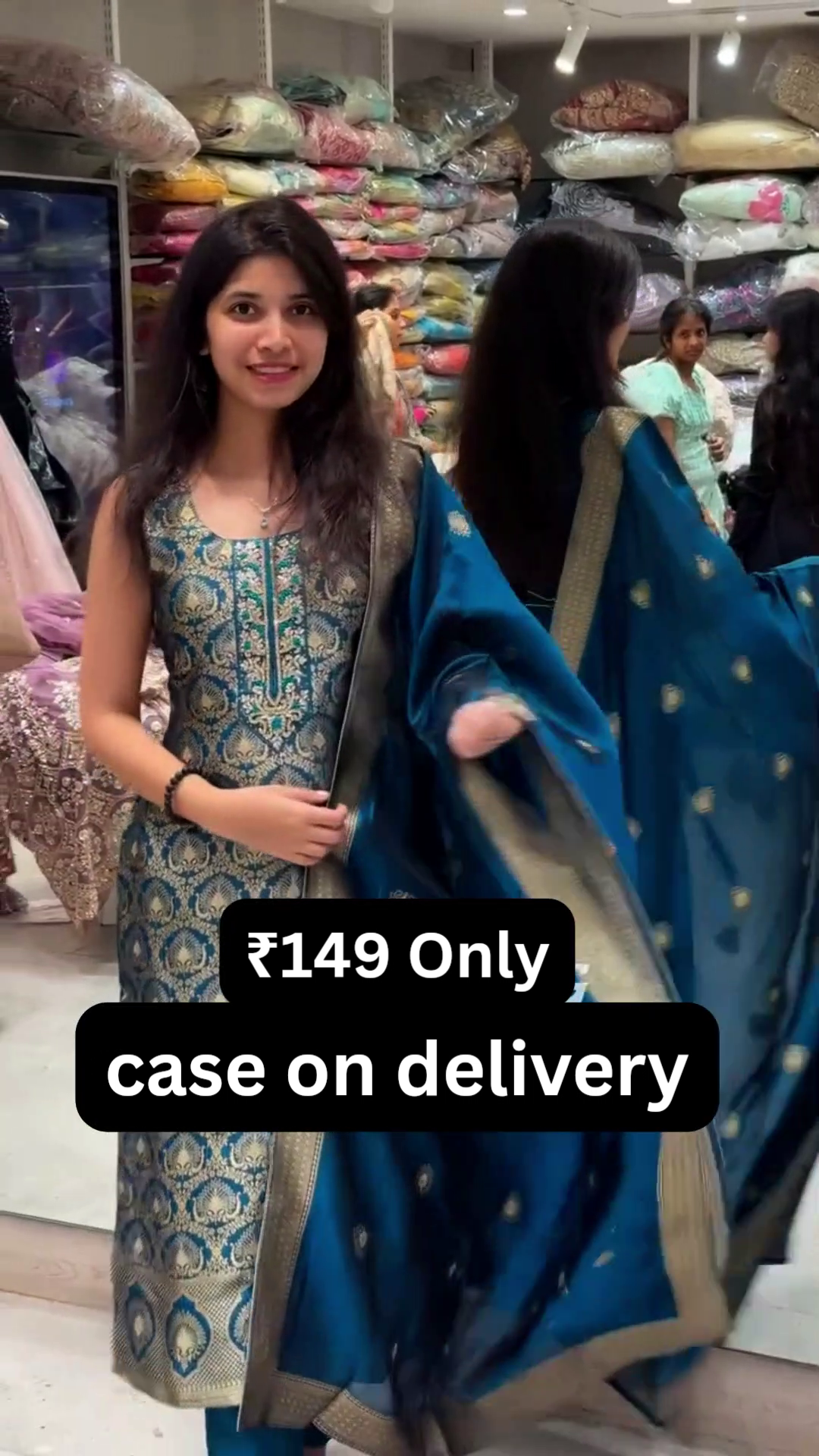 “Mint Breeze Embroidered Suit Set 🌿💙 | Elegant Kurta, Palazzo & Dupatta Ensemble”