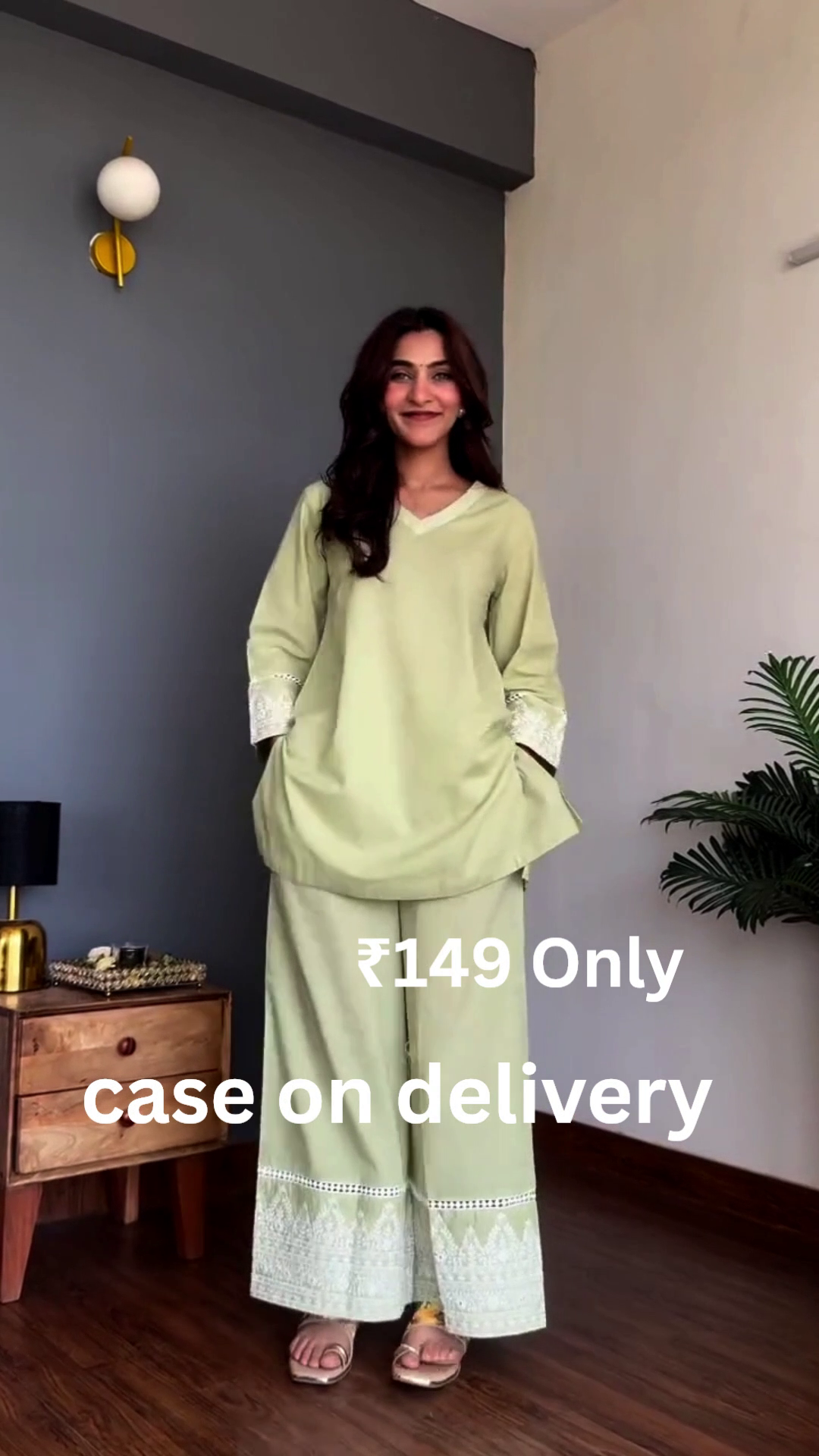 “Blush Grace Pleated Kurta Set 🌸✨ | Soft Pink A-Line Kurta with Pants”