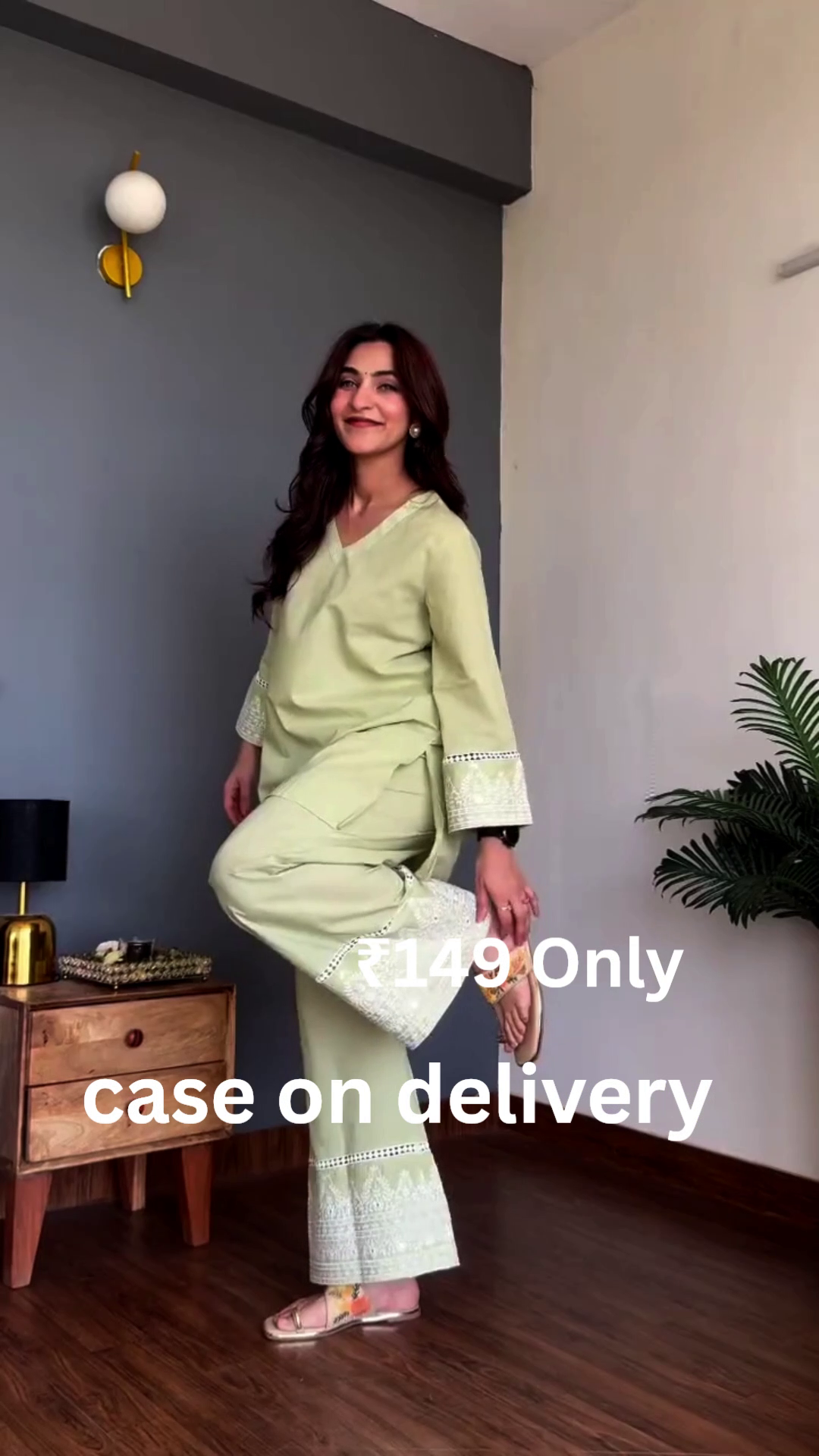 “Blush Grace Pleated Kurta Set 🌸✨ | Soft Pink A-Line Kurta with Pants”