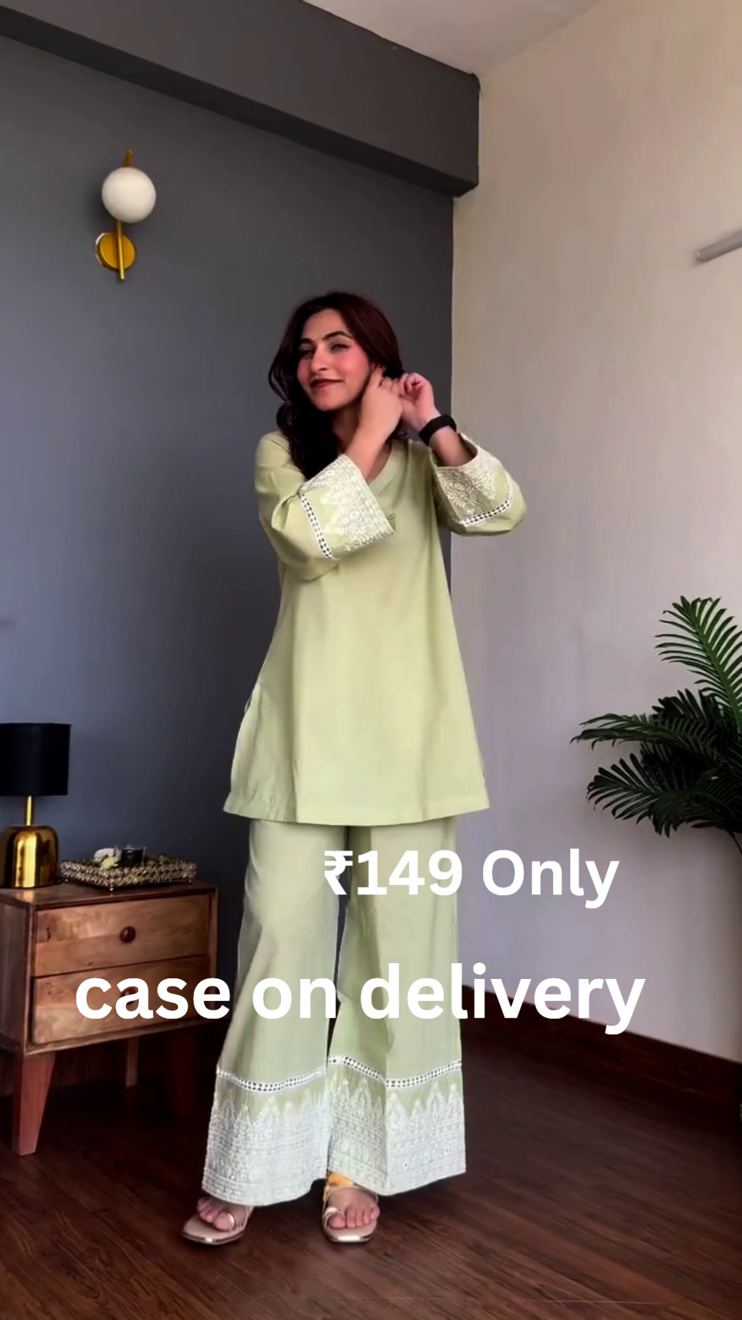 “Blush Grace Pleated Kurta Set 🌸✨ | Soft Pink A-Line Kurta with Pants”
