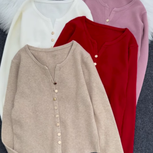 Women's Solid Round Neck Beige Sweater
