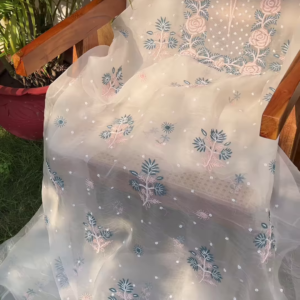 Women’s Floral Embroidered Flared Kurta Set with Dupatta