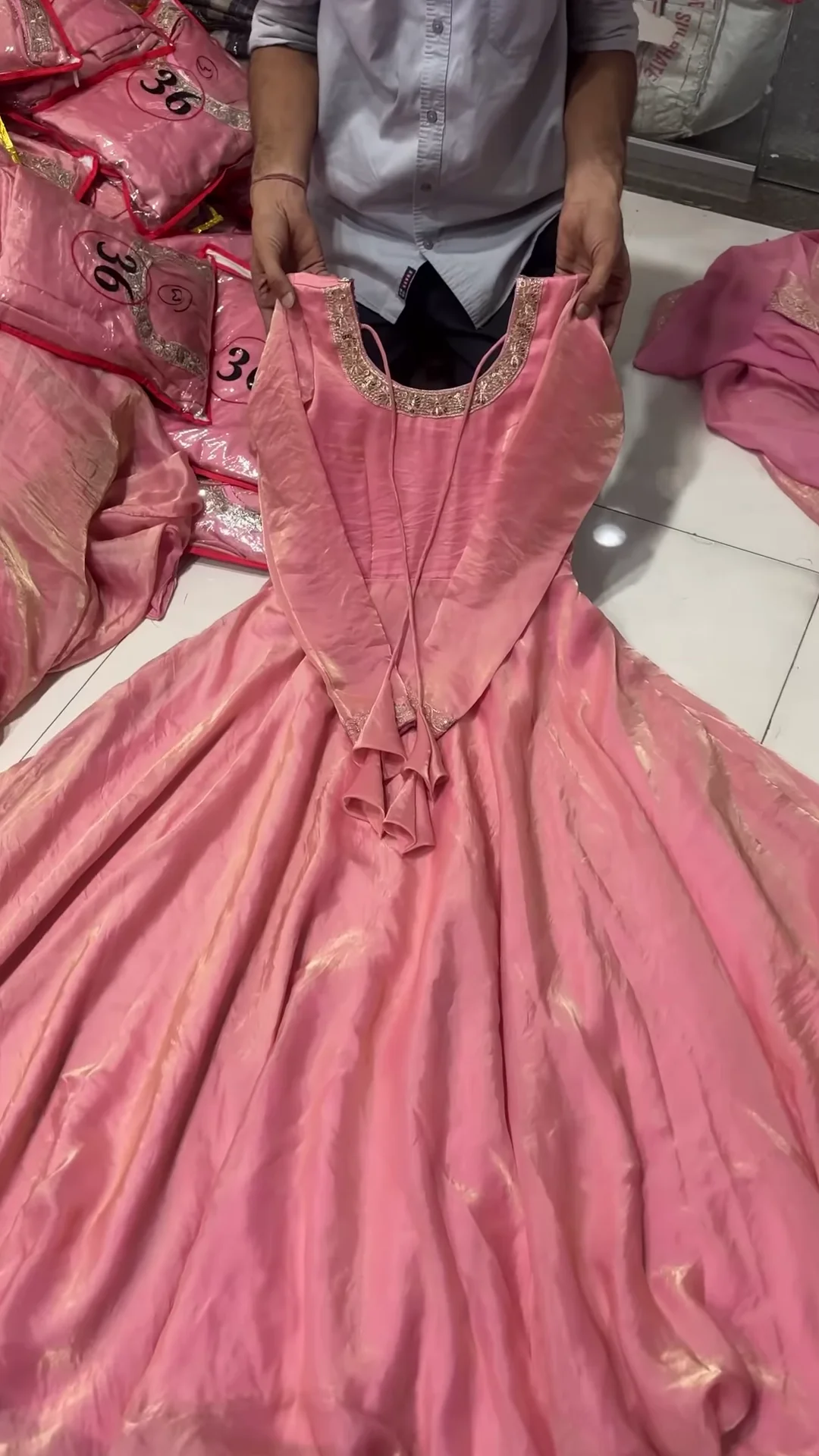 Elegant Pink Anarkali Suit Set – 3-Piece Ethnic Ensemble
