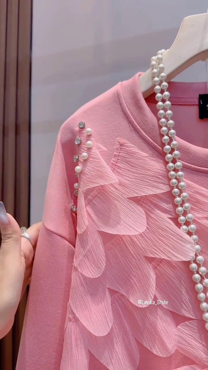 TODDLER GIRLS FUZZY SLEEVE PEACH COLOR DRESS - Image 8