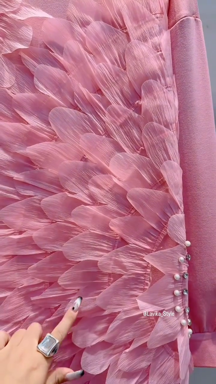 TODDLER GIRLS FUZZY SLEEVE PEACH COLOR DRESS - Image 10