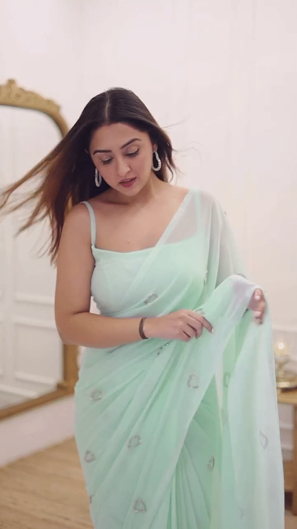 Chiffon Embellished Sarees - Buy Chiffon Embellished Sarees online in India - Image 11