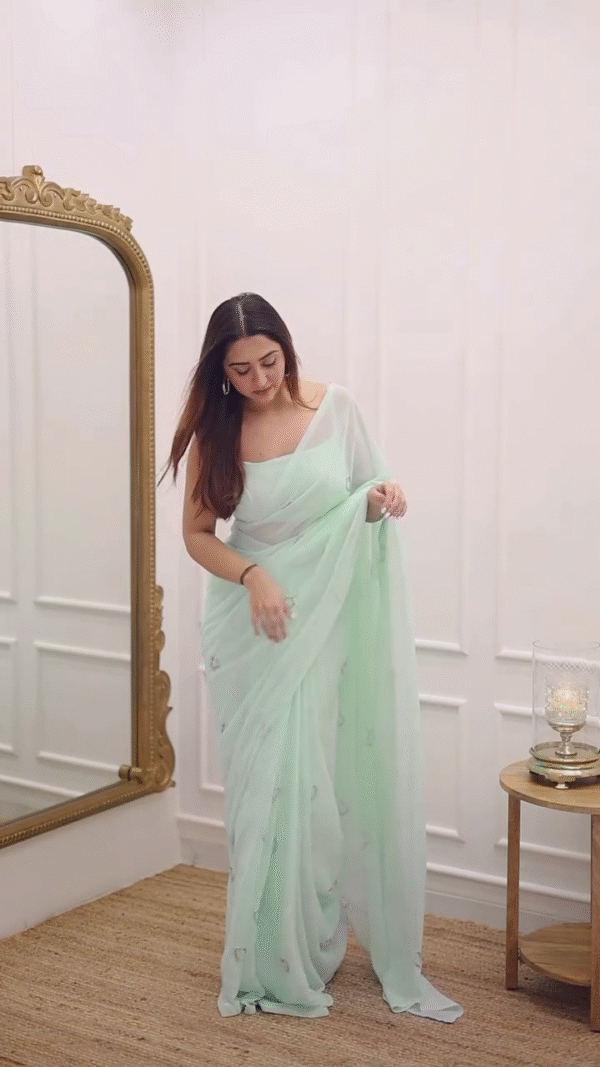 Chiffon Embellished Sarees - Buy Chiffon Embellished Sarees online in India - Image 7