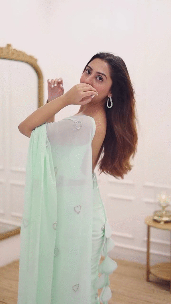 Chiffon Embellished Sarees - Buy Chiffon Embellished Sarees online in India - Image 8