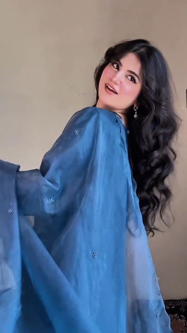 Launching New Đěsigner Party Wear Look Pur Natural Crepe Top & Palazzo With Dupatta set - Image 11