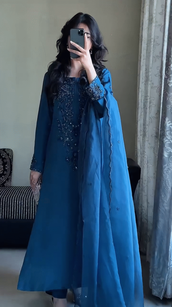 Launching New Đěsigner Party Wear Look Pur Natural Crepe Top & Palazzo With Dupatta set - Image 13