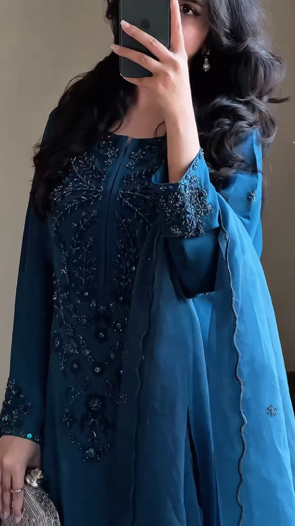 Launching New Đěsigner Party Wear Look Pur Natural Crepe Top & Palazzo With Dupatta set - Image 17