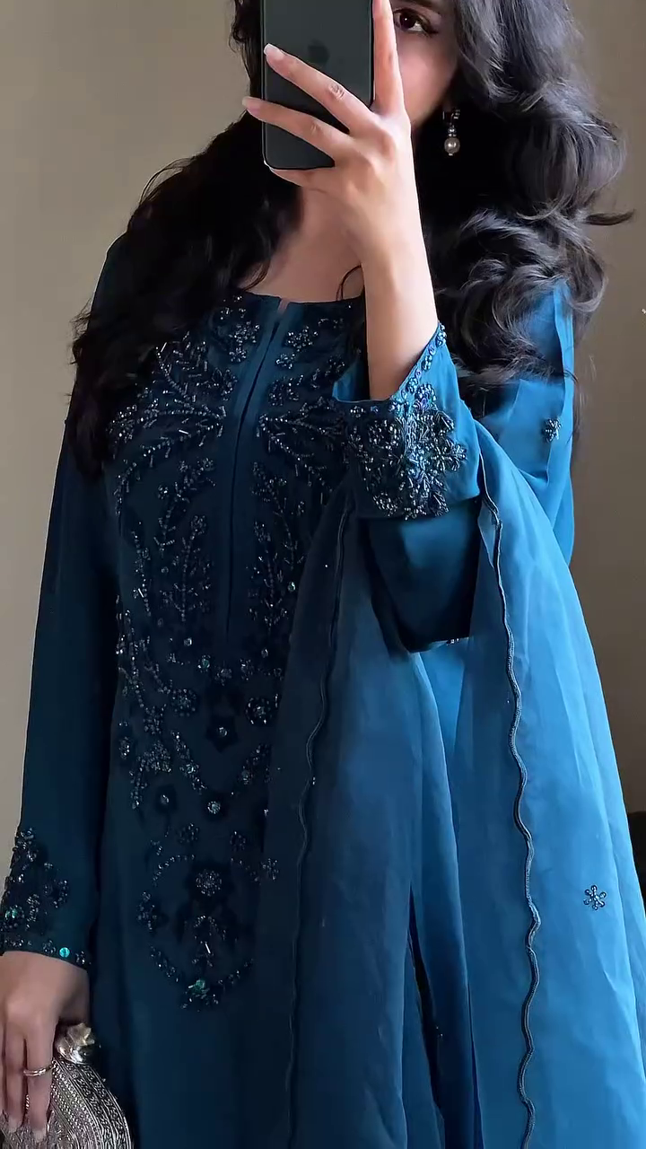 Launching New Đěsigner Party Wear Look Pur Natural Crepe Top & Palazzo With Dupatta set - Image 17